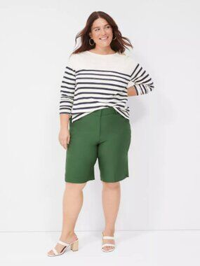 Lane Bryant 4 Season Bermuda Shorts 16 NWT Eden Green $70 Retail